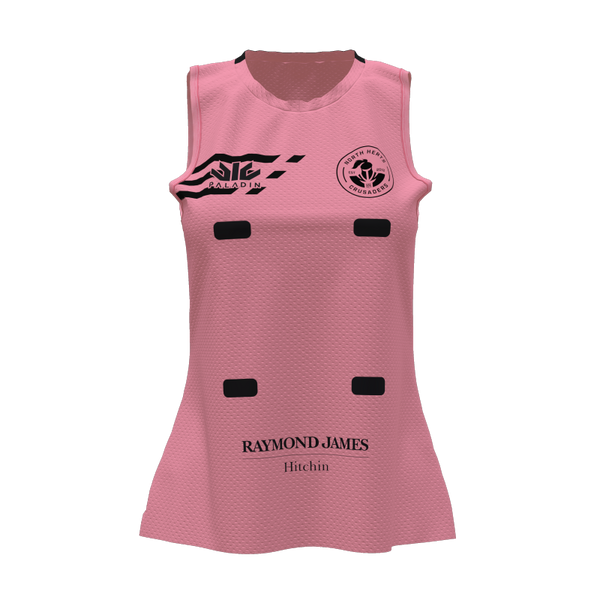 North Herts Netball Pink Singlet, With Patches