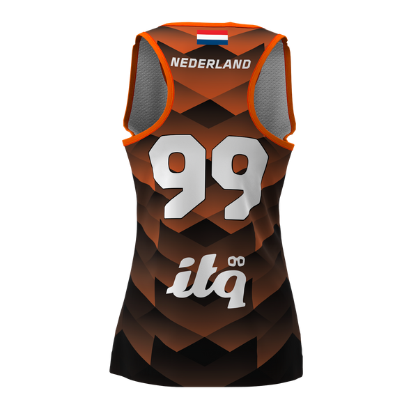 Nederland Touch - Playing Singlet (AWAY - BLACK), Womens
