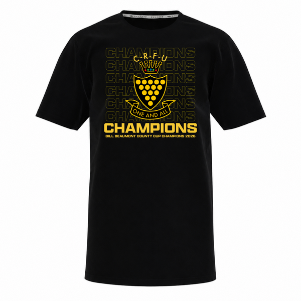 Cornwall RFU Mens Team CHAMPIONS T-Shirt, Adults